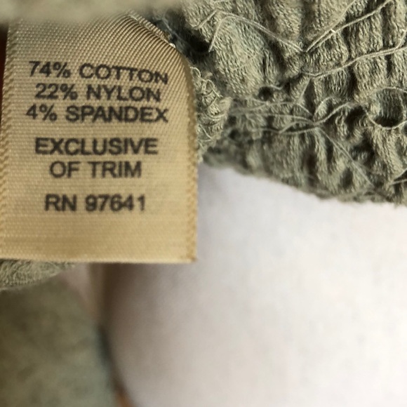 J. Jill Mint Smocked Blouse w/Velvet-style Trim SM - Picture 5 of 5